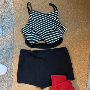 Super cute peekaboo stripped crop top